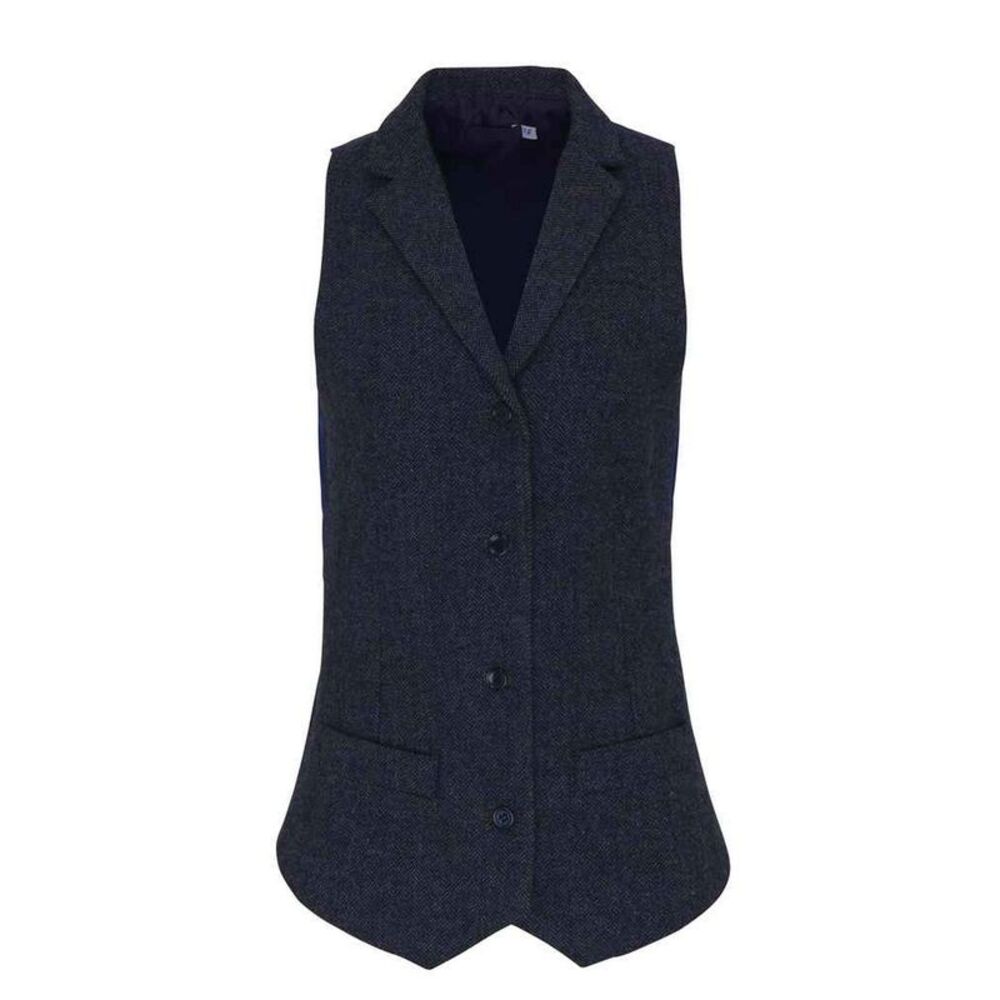 Premier Womens/Ladies Herringbone Vest / Navy